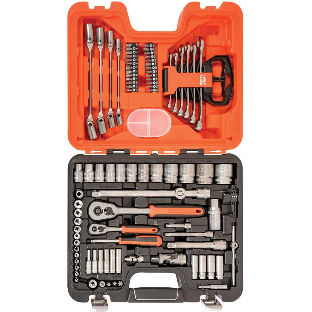 Bahco S910 92 Pieces 1/4" and 1/2" Drive Socket and Spanner Set Combination