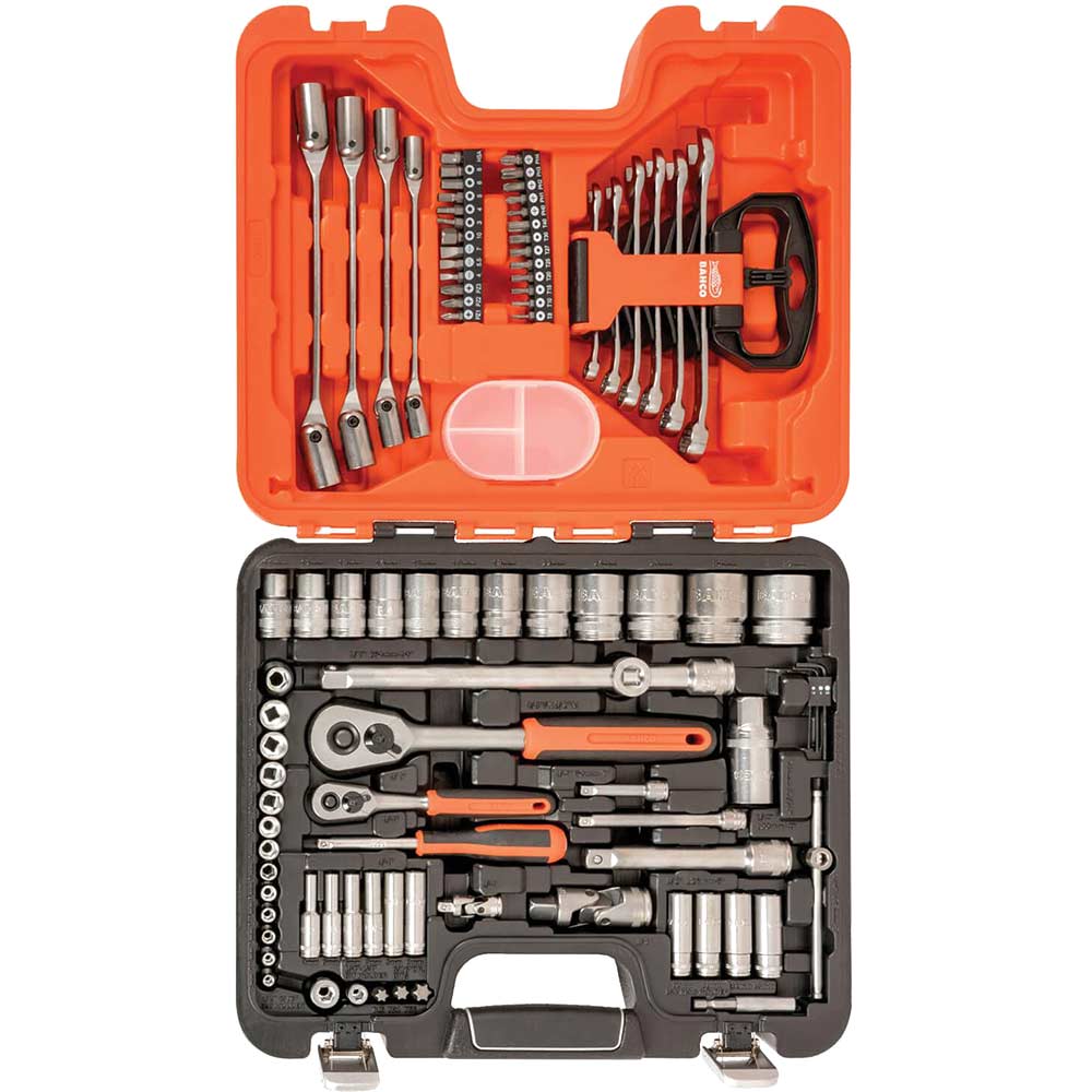 Image of Bahco S910 92 Pieces 1/4" and 1/2" Drive Socket and Spanner Set Combination