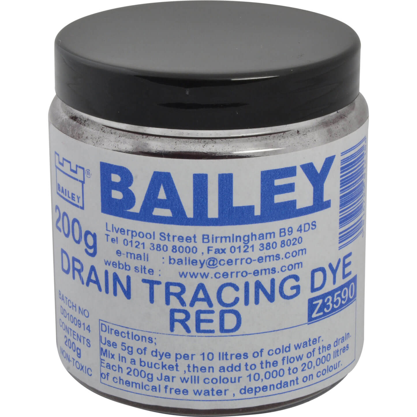 Image of Bailey Drain Tracing Dye Red 200g
