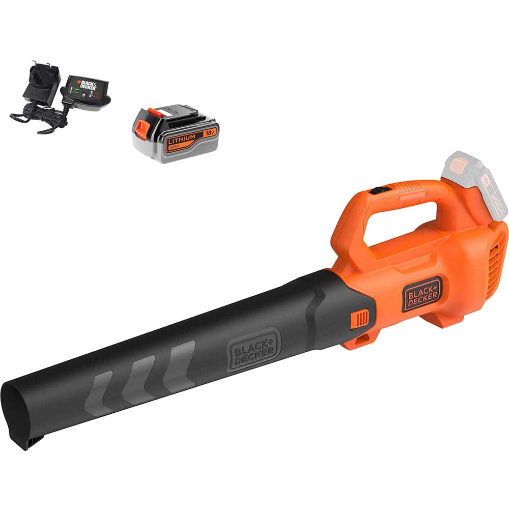 Image of Black and Decker BCBL200L 18v Cordless Axial Garden Leaf Blower 1 x 4ah Li-ion Charger