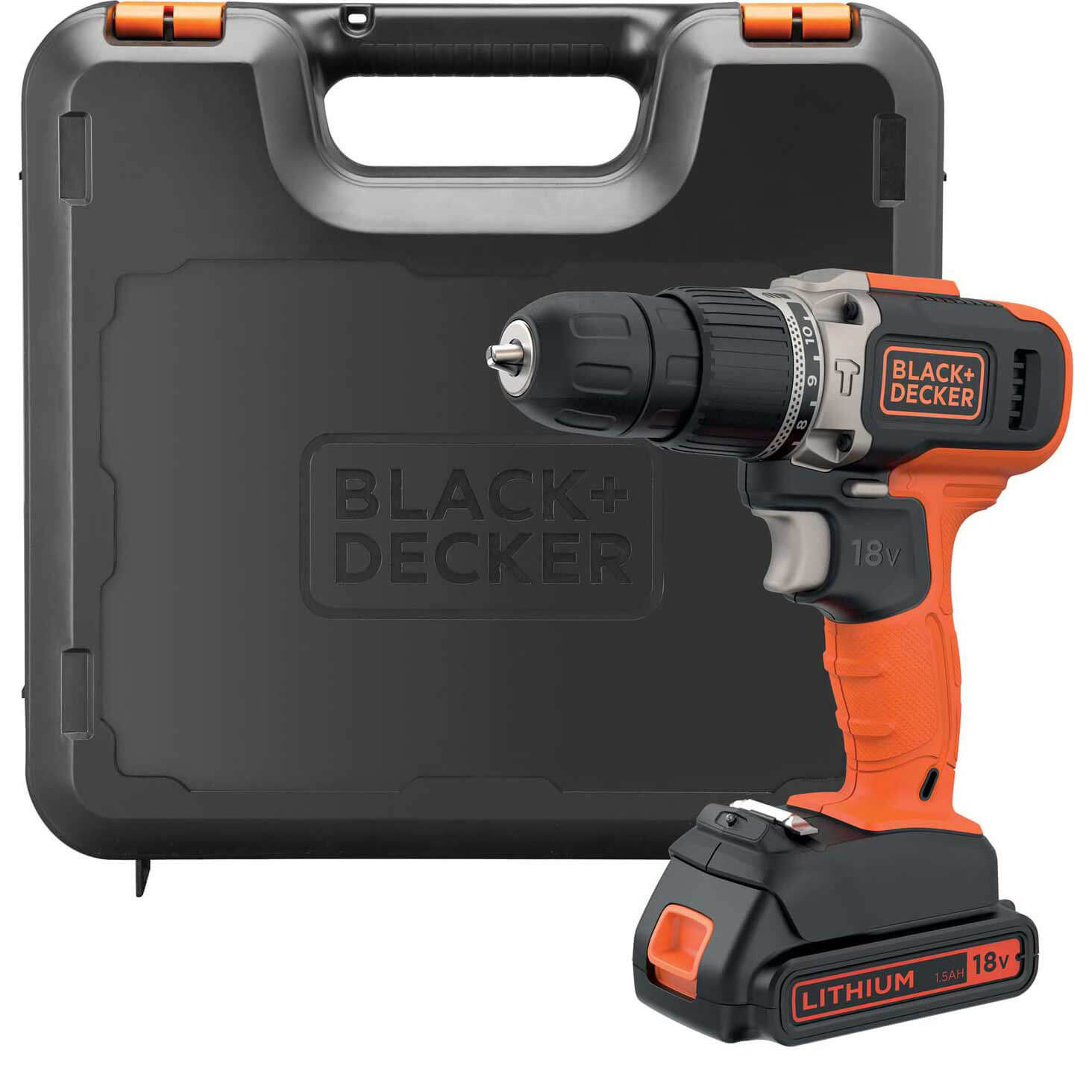 Image of Black and Decker BCD003C 18v Cordless Combi Drill 1 x 1.5ah Li-ion Charger Case