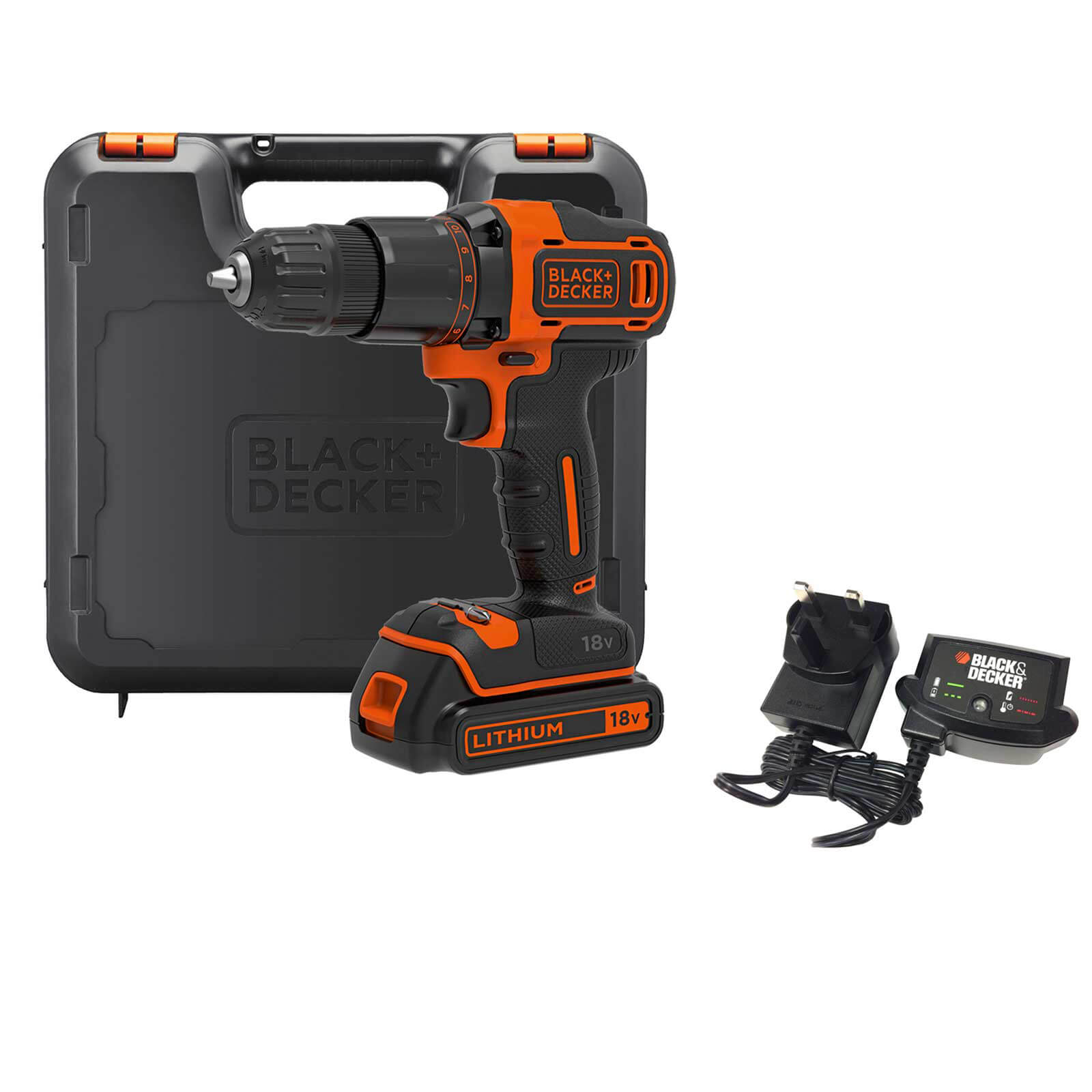 Image of Black and Decker BCD700S 18v Cordless Combi Drill 1 x 2ah Li-ion Charger Case