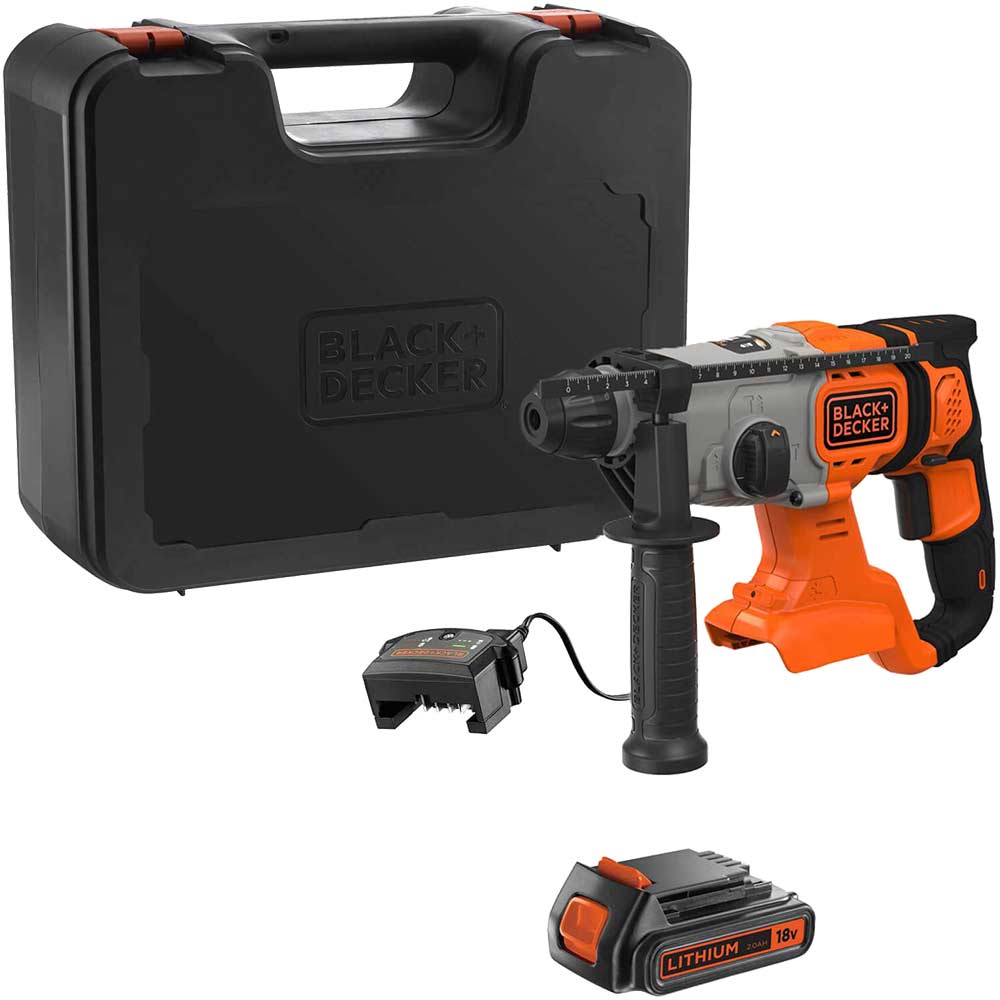 Black and Decker BCD900 18v Cordless SDS Plus Hammer Drill 1 x 2ah Li-ion Charger Case