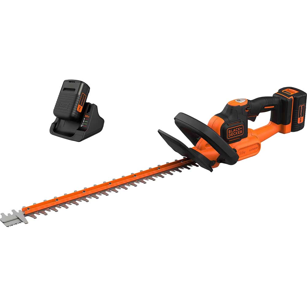Black and Decker BCHTS3620 36v Cordless Hedge Trimmer 550mm 2 x 2ah Li-ion Battery Charger