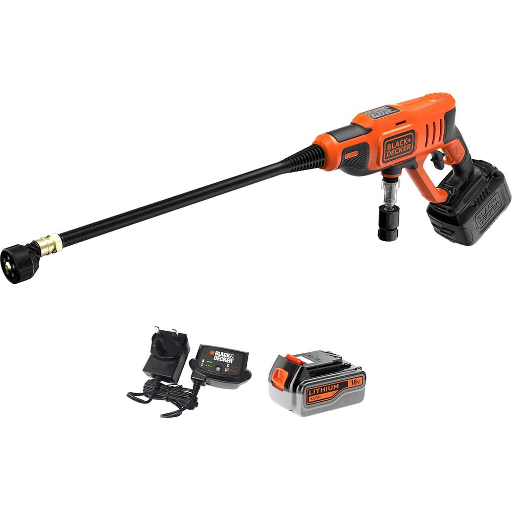 Black and Decker BCPC18 18v Cordless Pressure Washer 1 x 4ah Li-ion Battery Charger