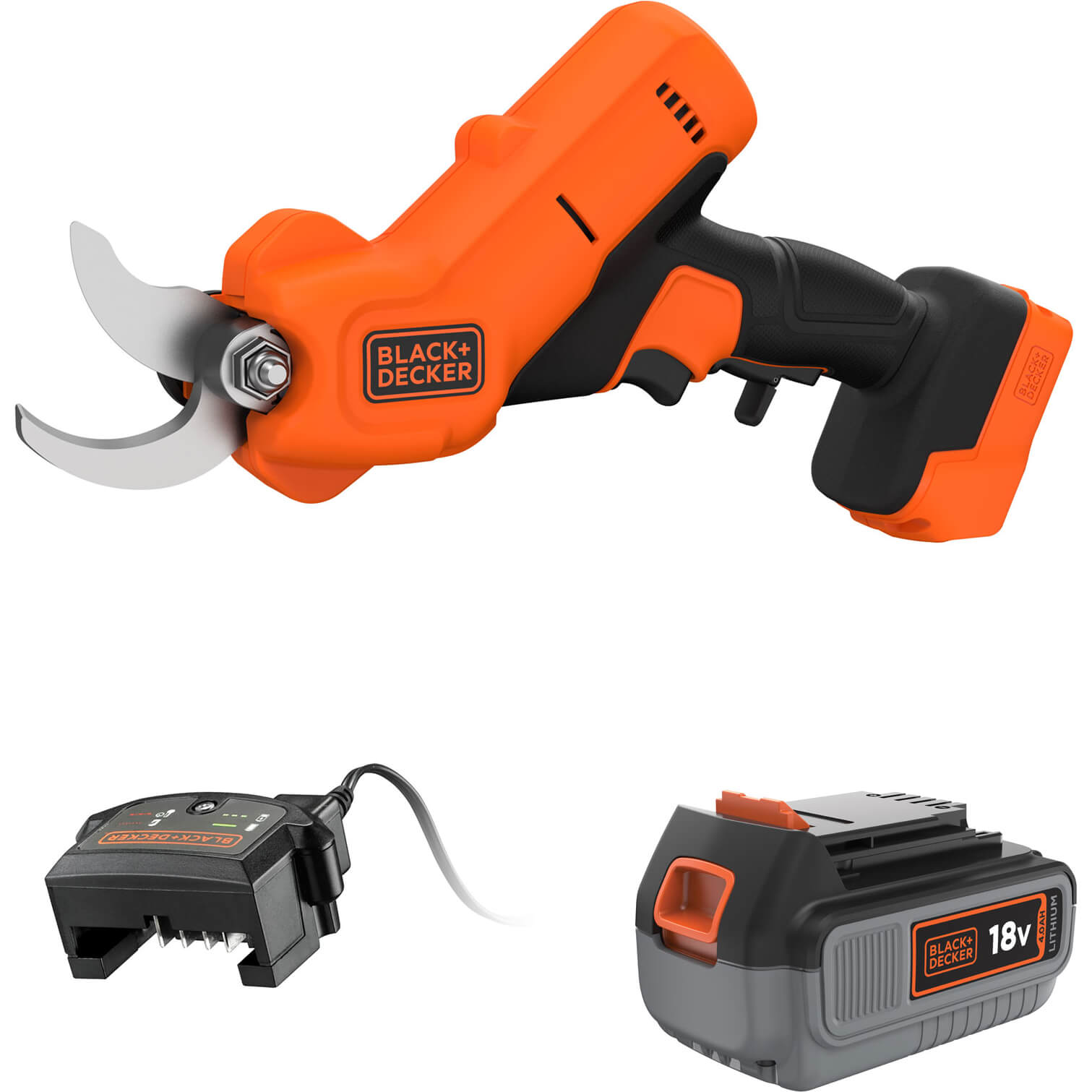Image of Black and Decker BCPP18 18v Cordless Power Pruner 1 x 4ah Li-ion Charger