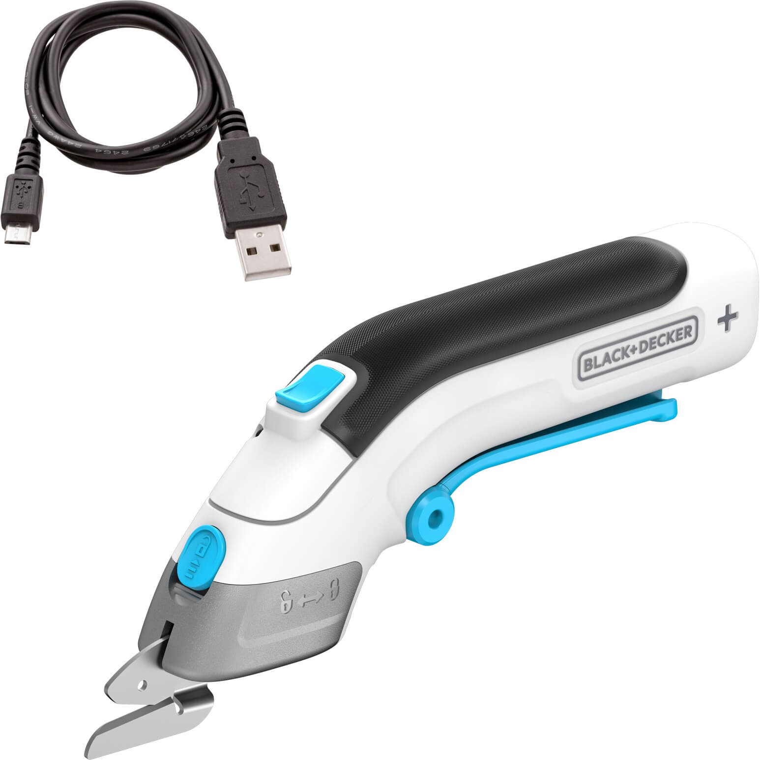 GCP Products Cordless Electric Scissors With Two Blades - Fabric, Leather,  Carpet And Cardboard Cutter - 3.6V