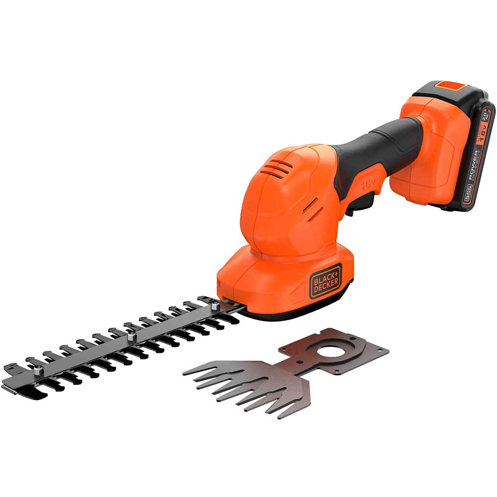 Image of Black and Decker BCSS18 18v Cordless Shrub Shears 1 x 2ah Li-ion Charger