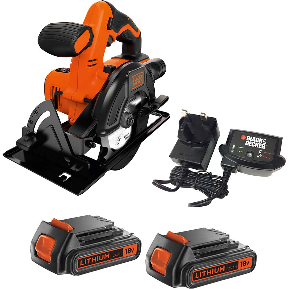 Black and Decker BDCCS18 18v Cordless Circular Saw 140mm 2 x 2ah Li-ion Battery Charger No Case