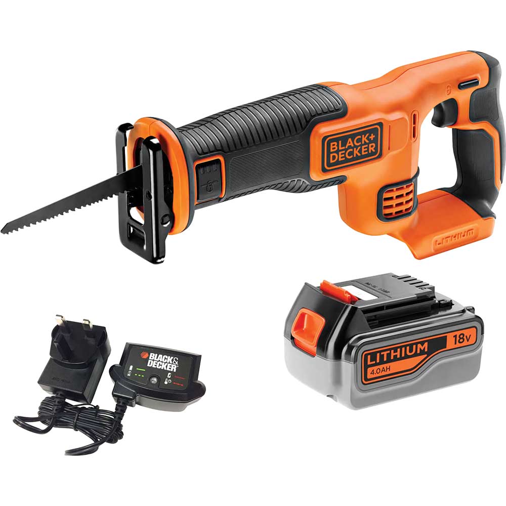 Black and Decker BDCR18 18v Cordless Reciprocating Saw 1 x 4ah Li-ion Battery Charger No Case