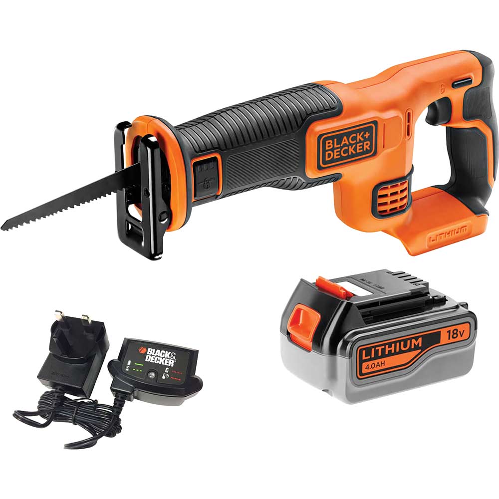 Image of Black and Decker BDCR18 18v Cordless Reciprocating Saw 1 x 4ah Li-ion Charger No Case