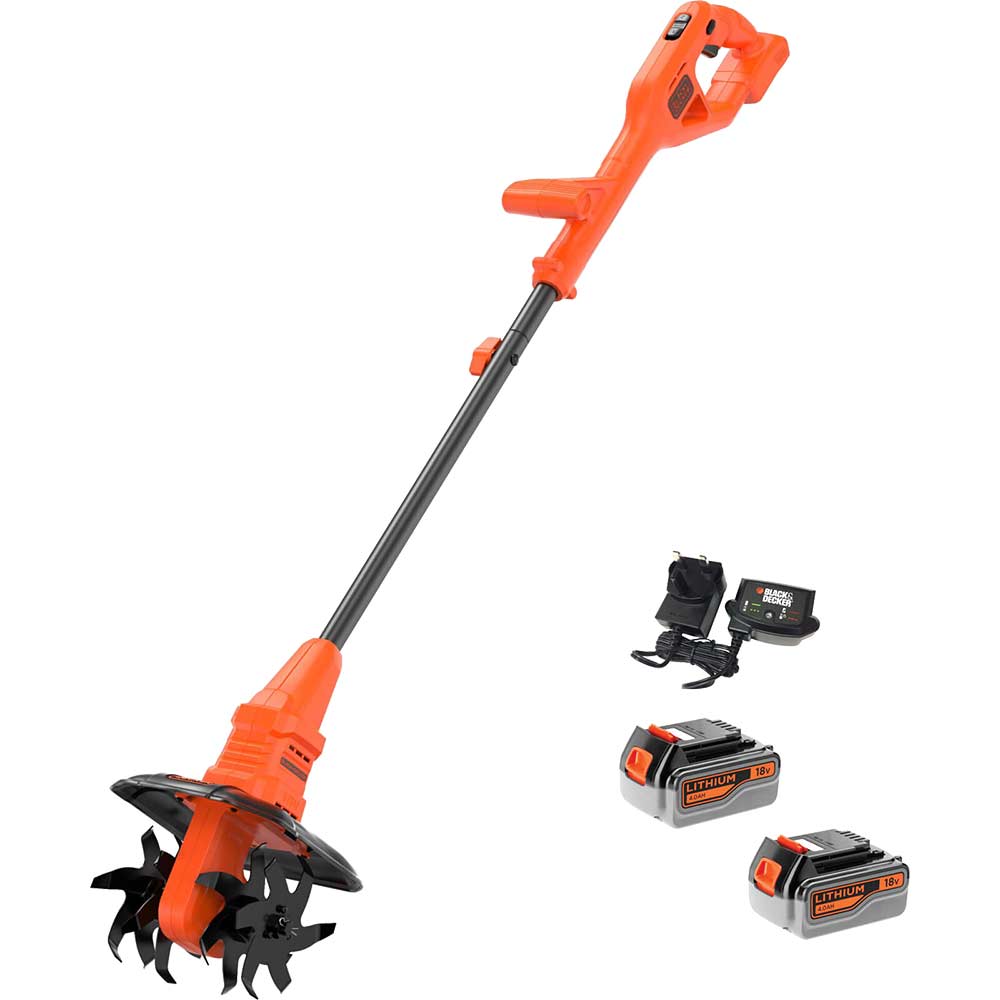 Black and Decker BETL1820L 18v Cordless Tiller 2 x 4ah Li-ion Battery Charger