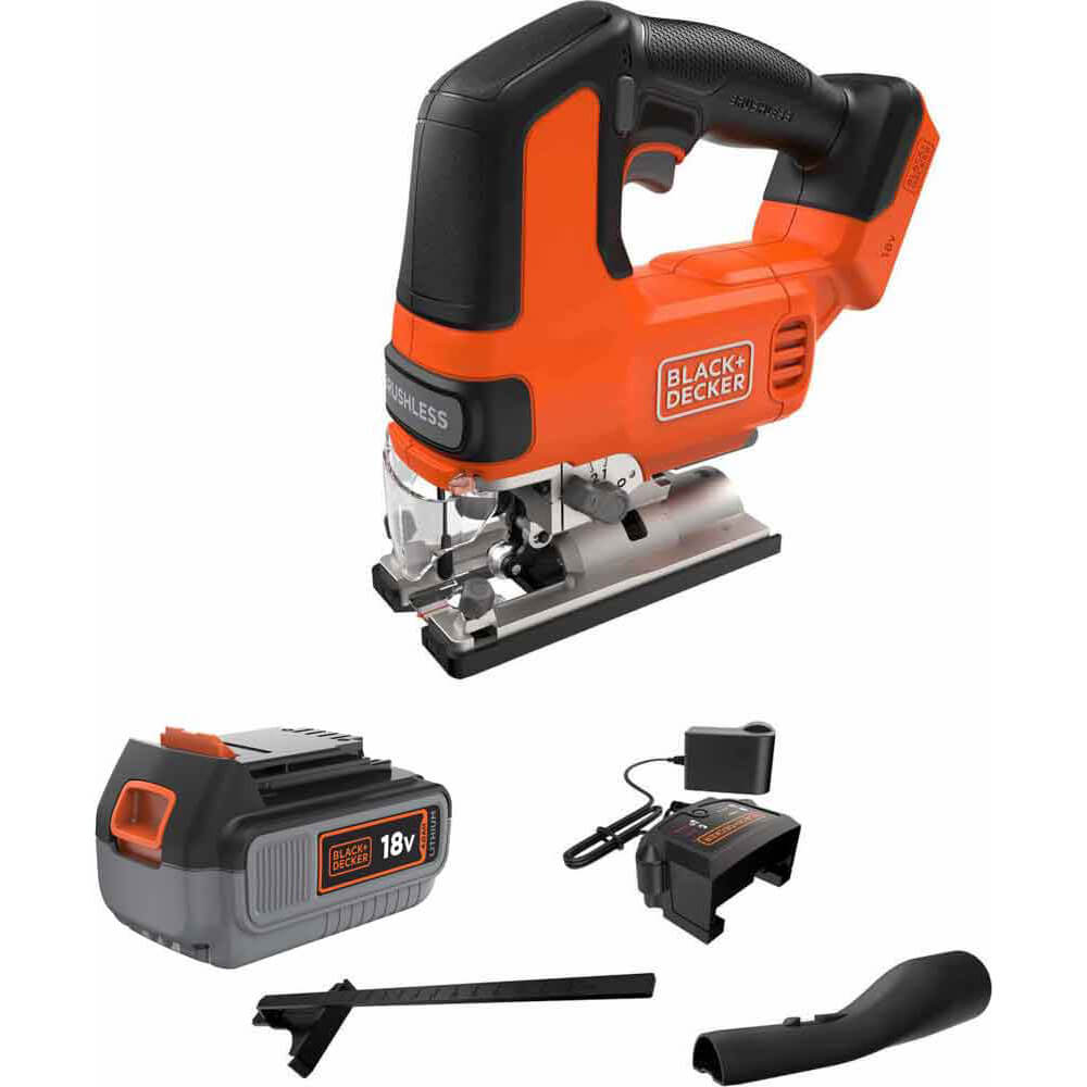 Black and Decker BLCJS78 18v Cordless Brushless Jigsaw 1 x 4ah Li-ion Charger No Case