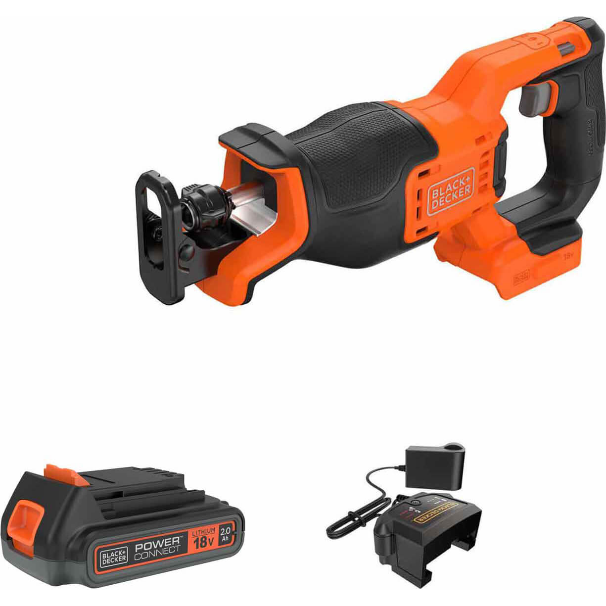 Black and Decker BLCR78 18v Cordless Brushless Reciprocating Saw 1 x 2ah Li-ion Charger No Case