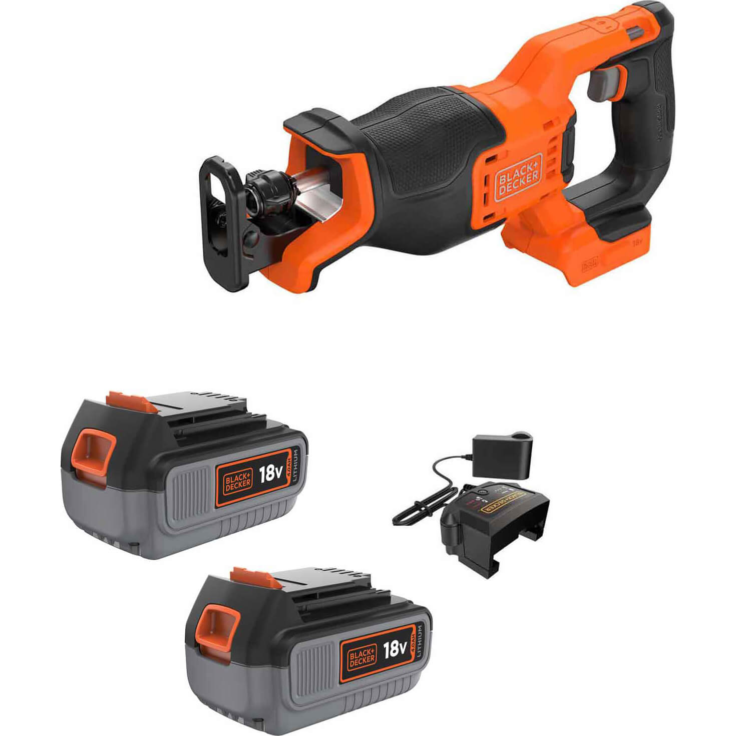 Black and Decker BLCR78 18v Cordless Brushless Reciprocating Saw 2 x 4ah Li-ion Charger No Case