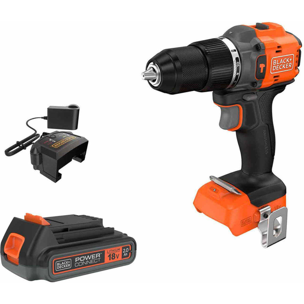 Black and Decker BLD783 18v Cordless Brushless Combi Drill 1 x 2ah Li-ion Charger No Case