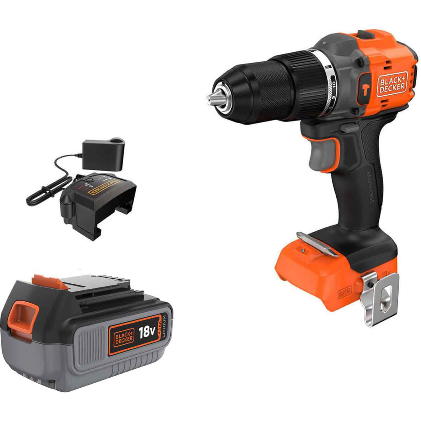 Black and Decker BLD783 18v Cordless Brushless Combi Drill 1 x 4ah Li-ion Charger No Case