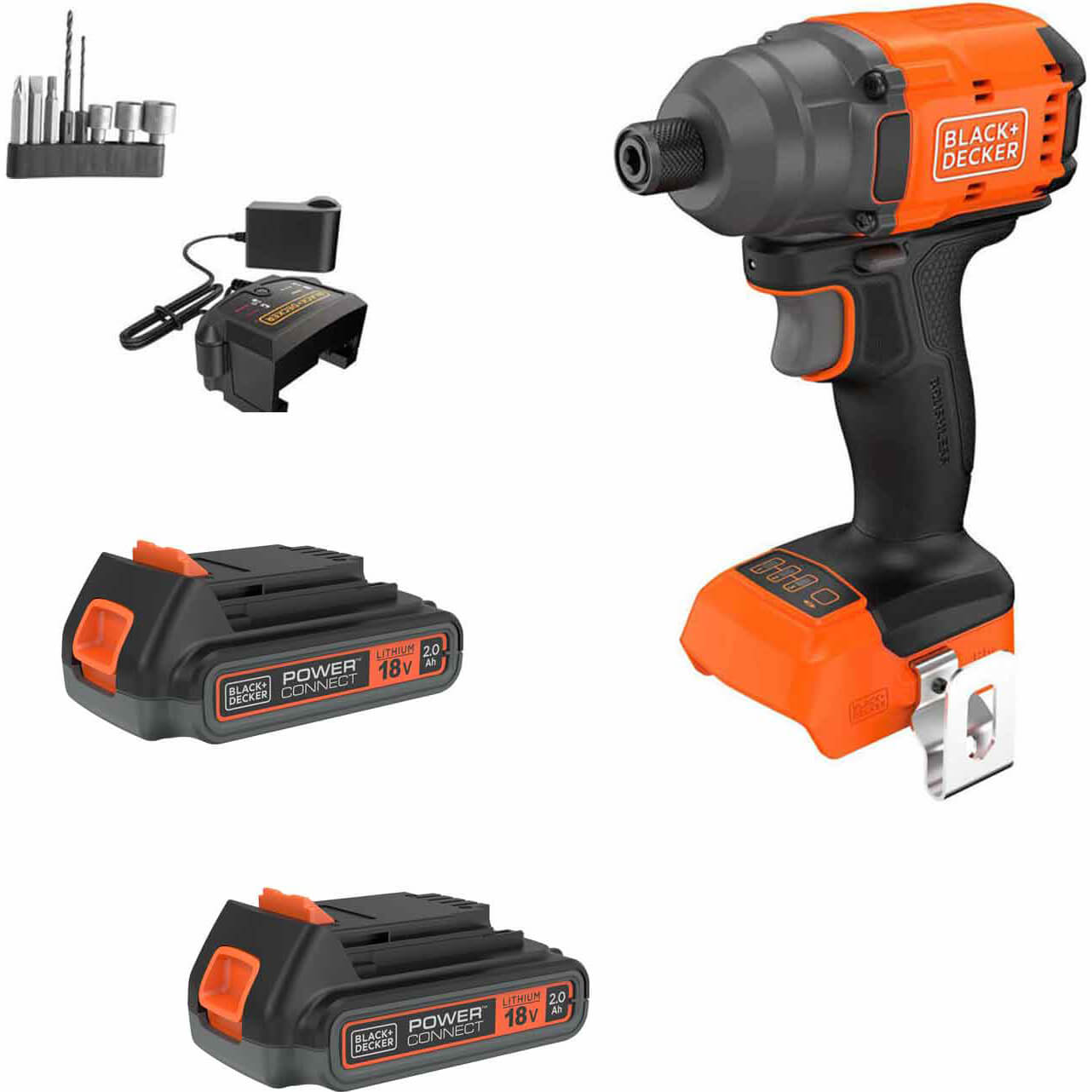 Black and Decker BLIM78 18v Cordless Brushless Impact Driver 2 x 2ah Li-ion Charger No Case with Accessories