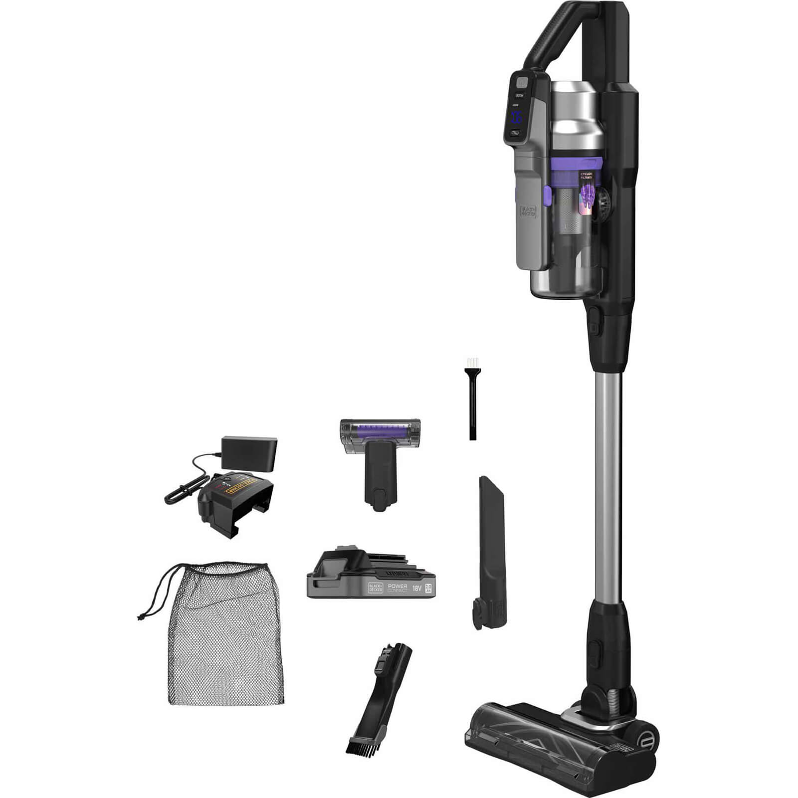 Black and Decker BSV520BRP 18v Cordless Powerseries Pet Vacuum Cleaner 1 x 2ah Li-ion Battery Charger