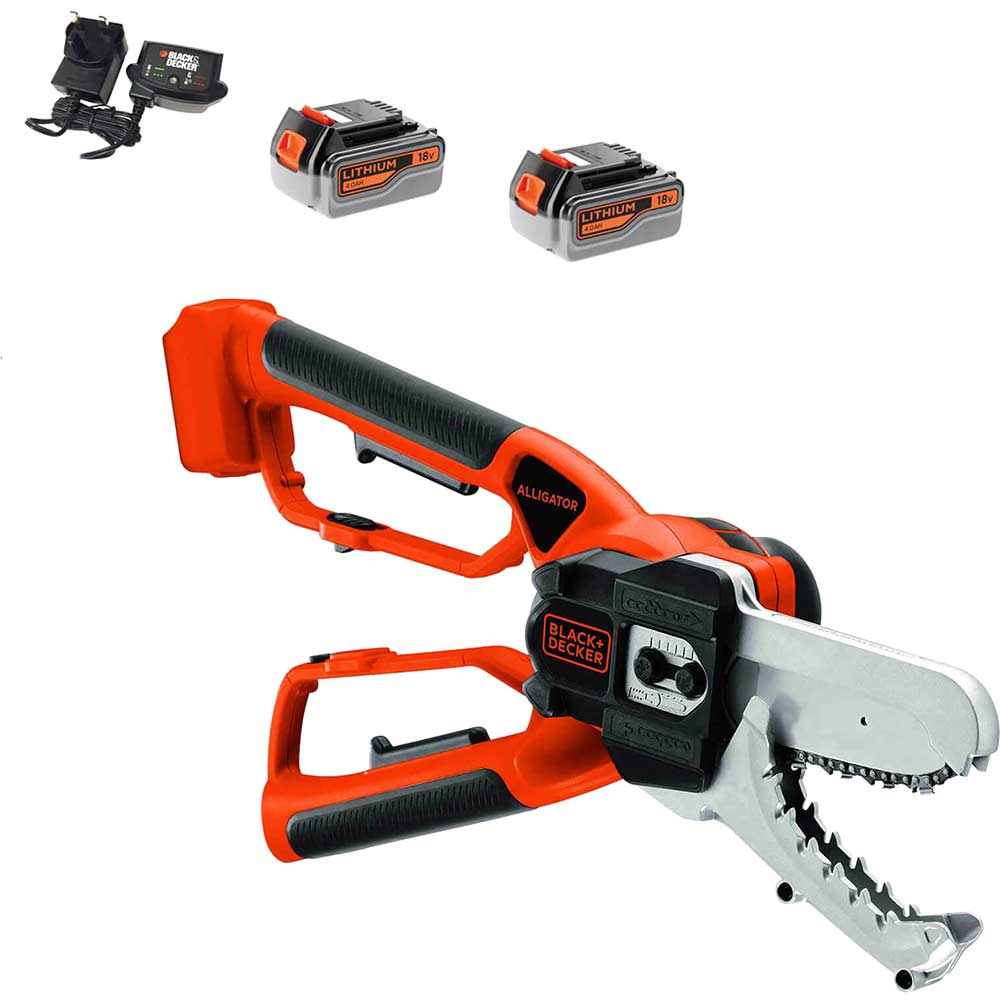 Image of Black and Decker GKC1000 18v Cordless Alligator Powered Lopper 2 x 4ah Li-ion Charger