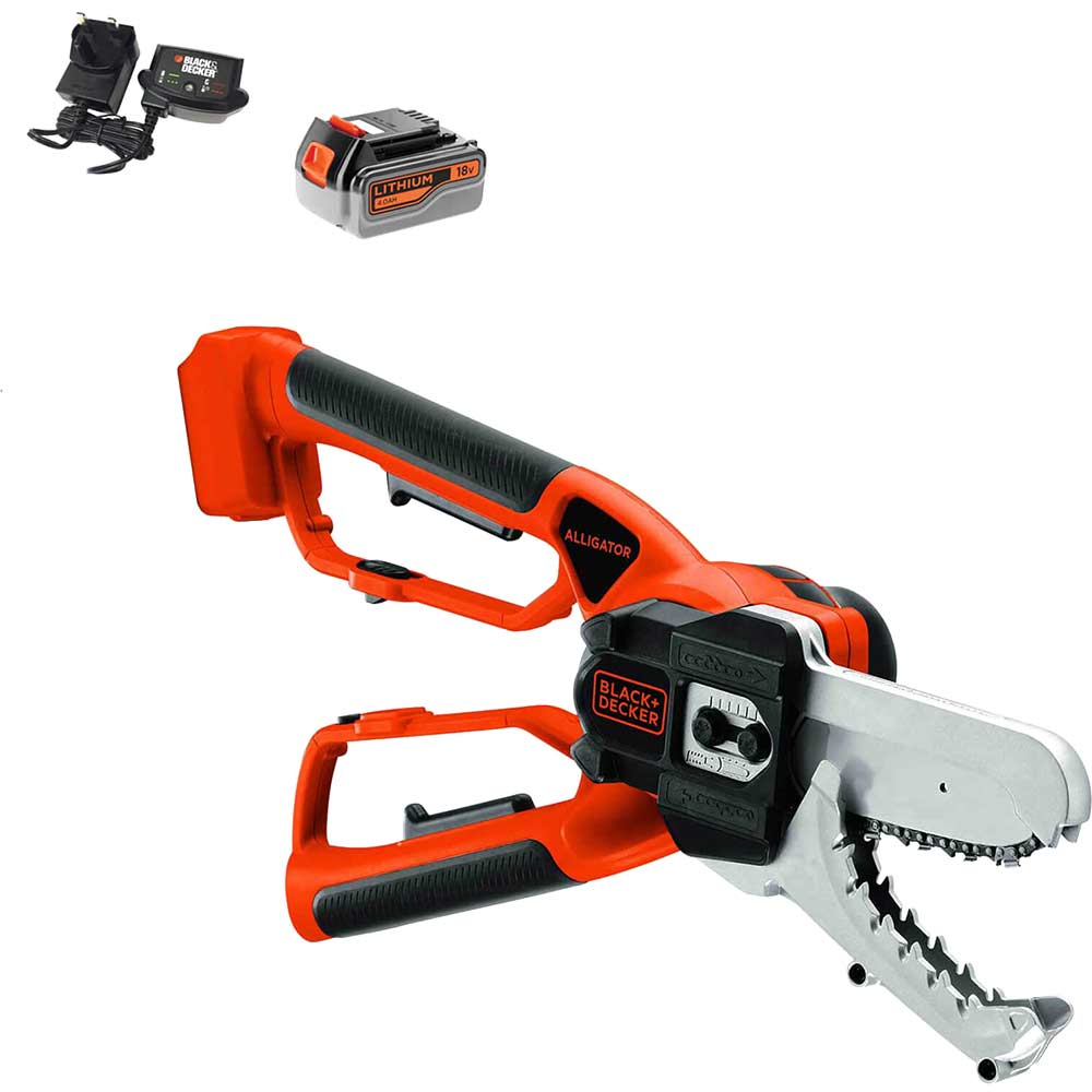 Image of Black and Decker GKC1000 18v Cordless Alligator Powered Lopper 1 x 4ah Li-ion Charger