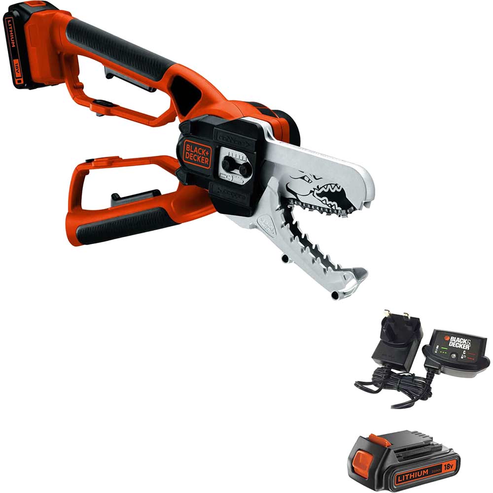 Image of Black and Decker GKC1000 18v Cordless Alligator Powered Lopper 2 x 2ah Li-ion Charger