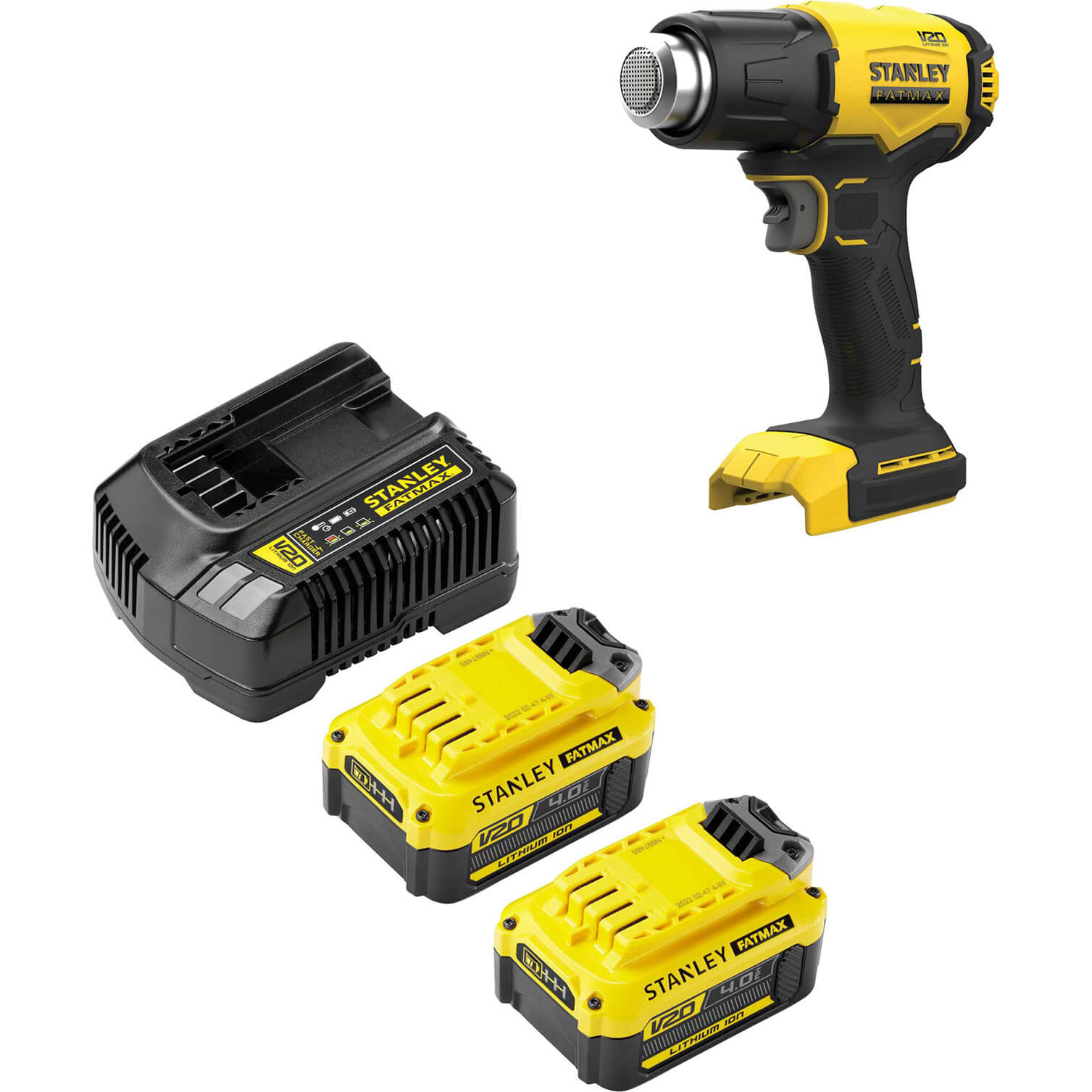 Stanley Fatmax V20 SFMCE530 18v Cordless Hot Air Heat Gun 2 x 4ah Li-ion Charger No Case
