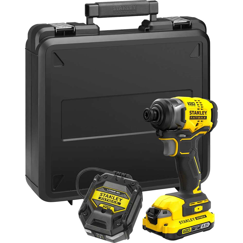 Stanley Fatmax V20 SFMCF810 18v Cordless Brushless Impact Driver 1 x 2ah Li-ion Battery Charger Case