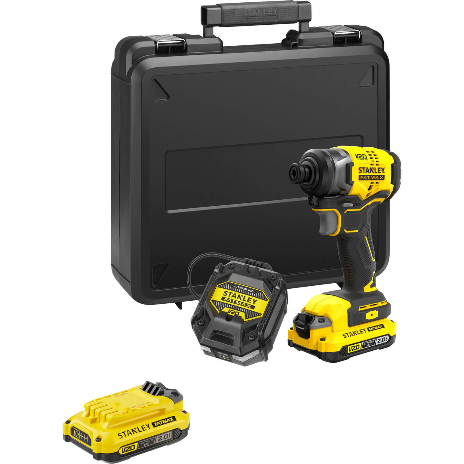 Stanley Fatmax V20 SFMCF810 18v Cordless Brushless Impact Driver 2 x 2ah Li-ion Battery Charger Case