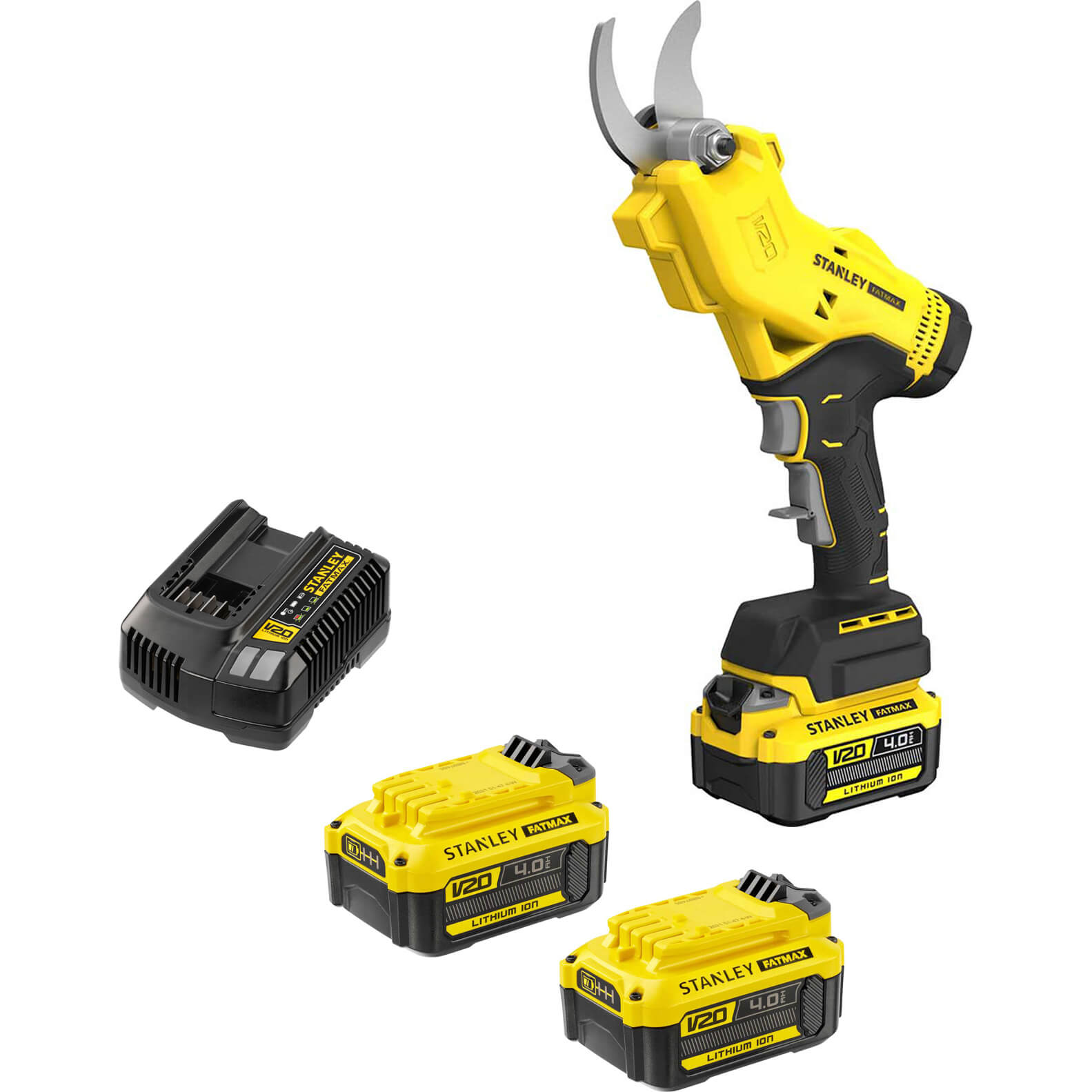 Stanley Fatmax V20 SFMCPP32 18v Cordless Power Pruner 3 x 4ah Li-ion Battery Charger