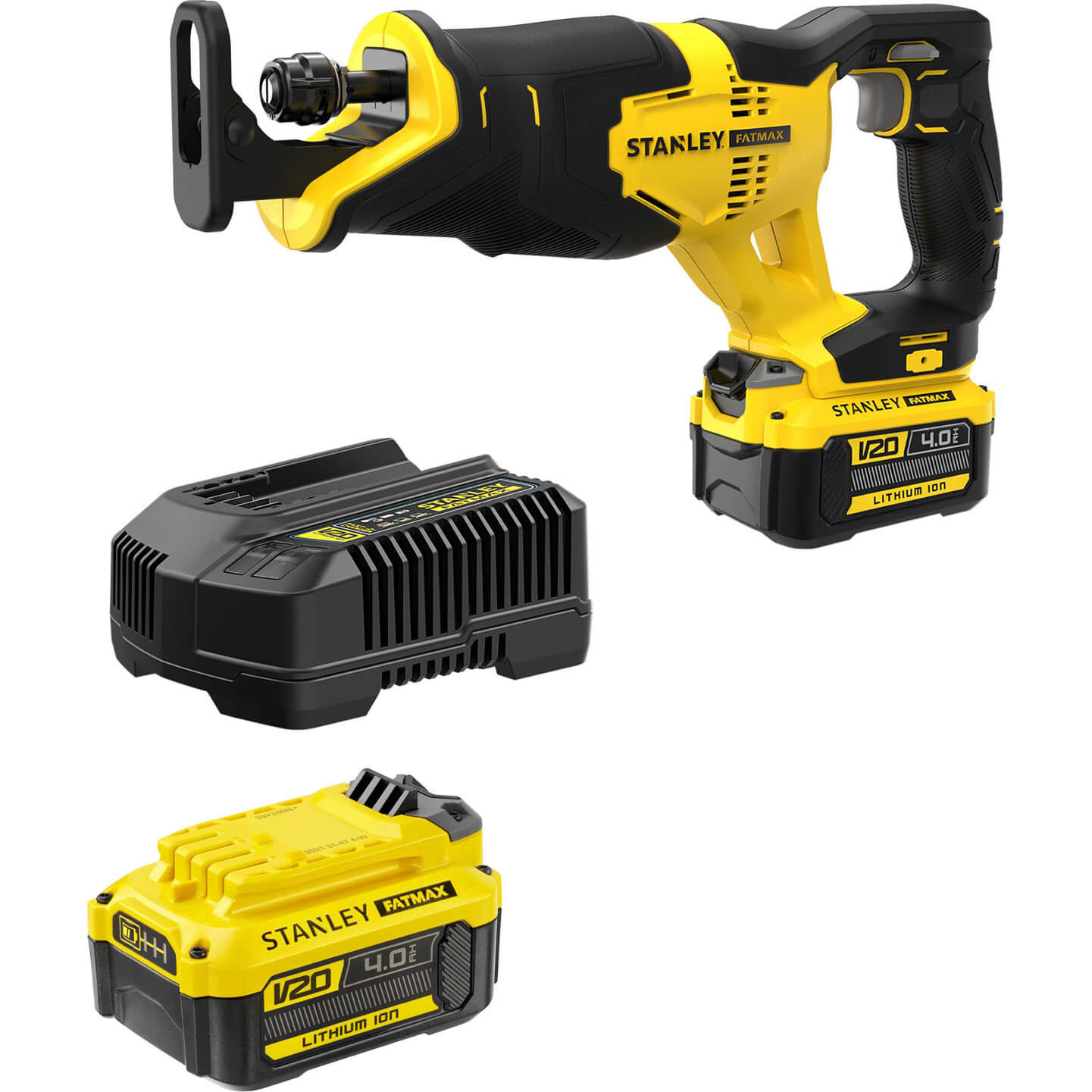 Stanley Fatmax V20 SFMCS300 18v Cordless Reciprocating Saw 2 x 4ah Li-ion Battery Charger No Case