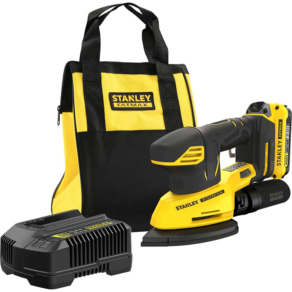 Stanley Fatmax V20 SFMCW221 18v Cordless Detail Sander 1 x 2ah Li-ion Battery Charger Bag