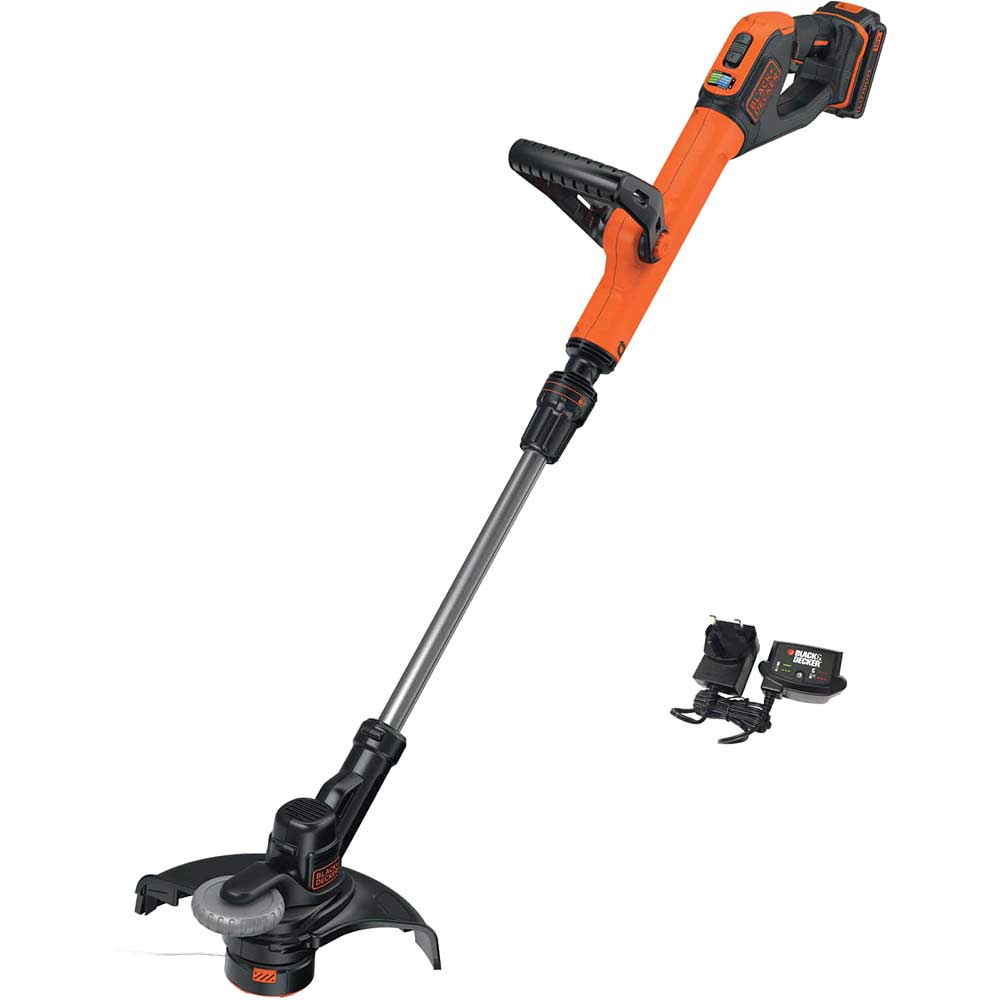 Black and Decker STC1820PC 18v Cordless Grass Trimmer 280mm 1 x 2ah Li-ion Charger