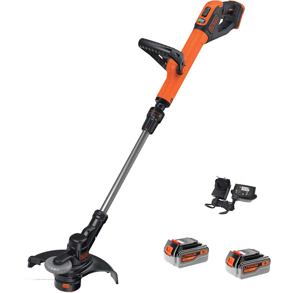 Black and Decker STC1820PC 18v Cordless Grass Trimmer 280mm 2 x 4ah Li-ion Charger