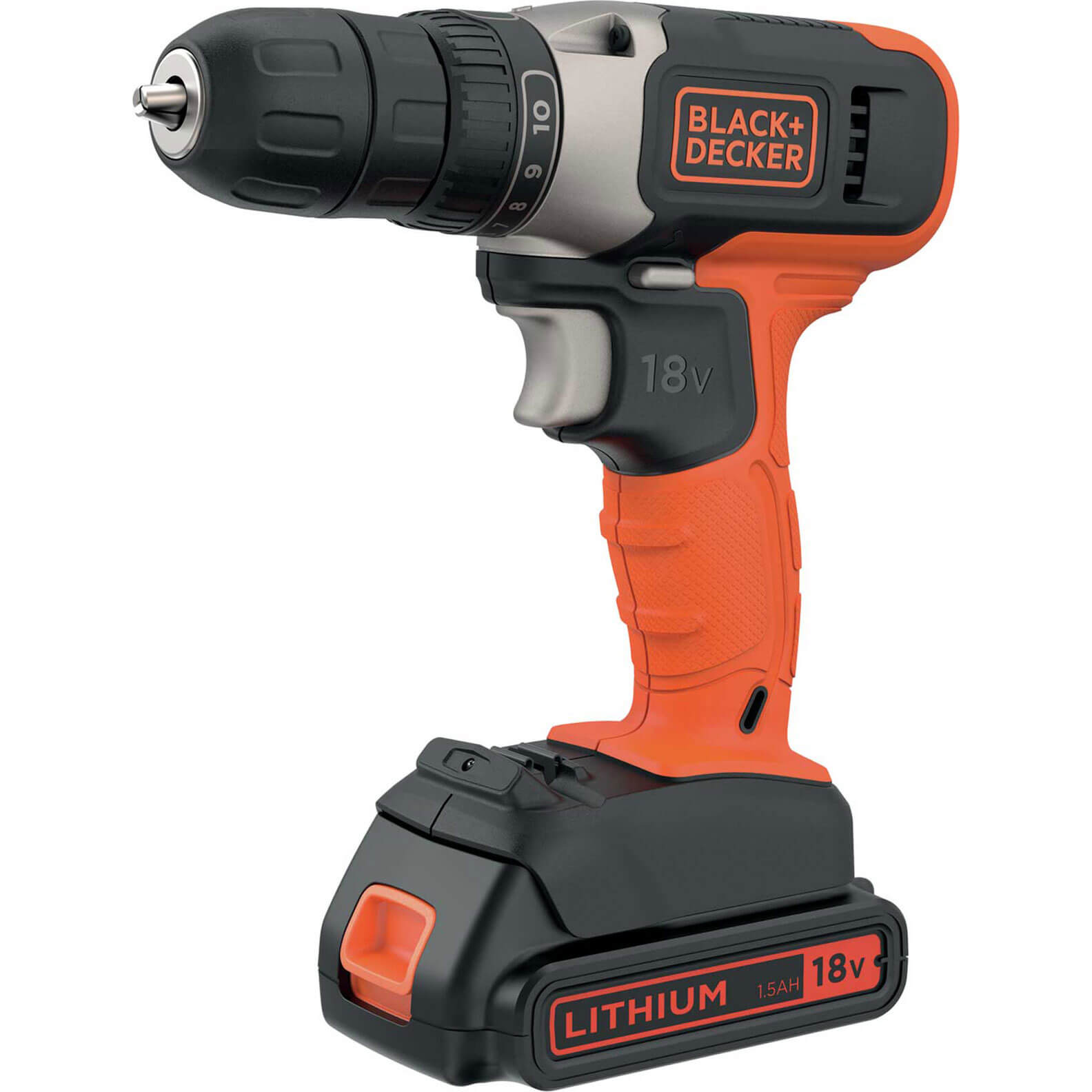 Image of Black and Decker BCD001C 18v Cordless Drill Driver 1 x 1.5ah Li-ion Charger No Case