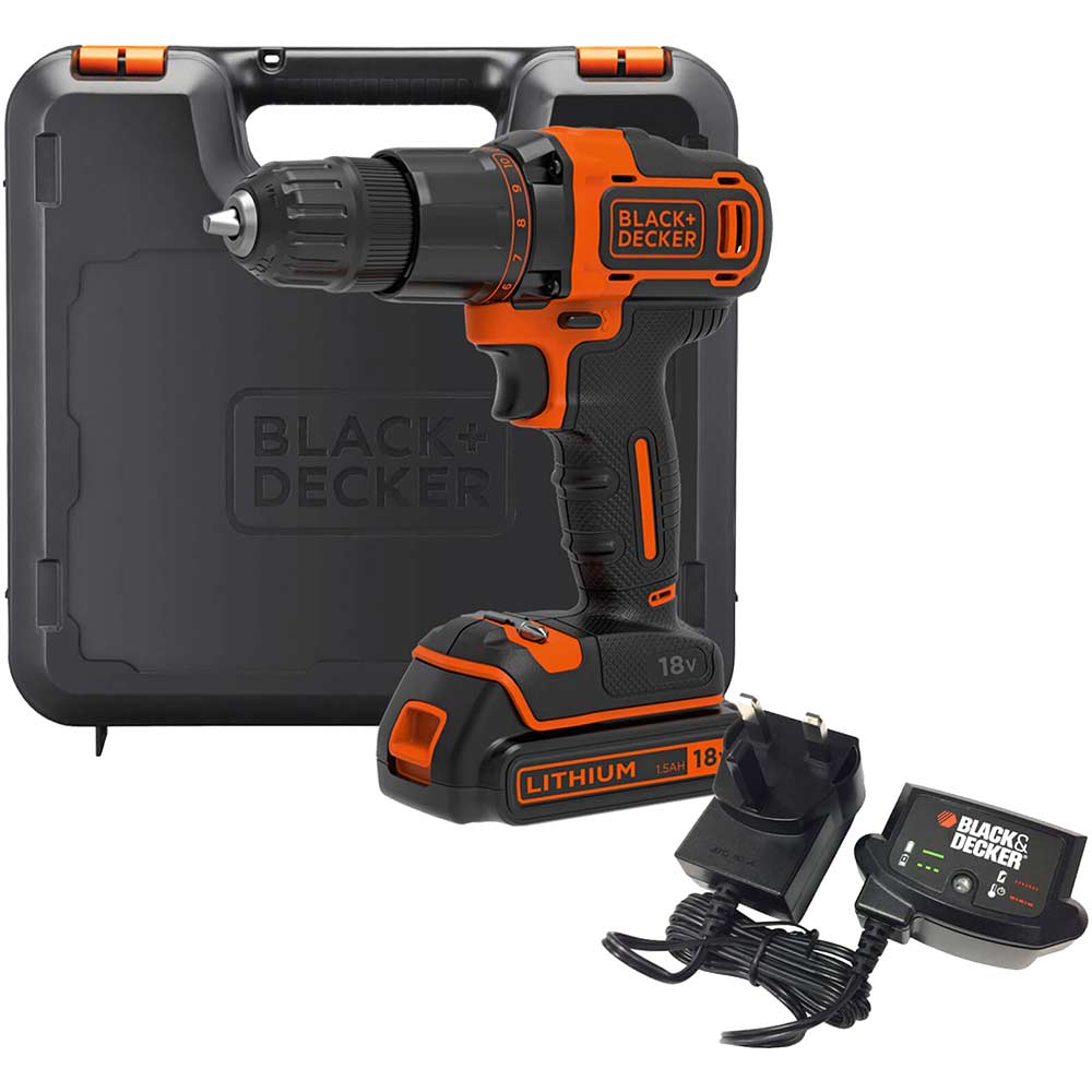 Black and Decker BCD700S 18v Cordless Combi Drill 1 x 1.5ah Li-ion Battery Charger Case
