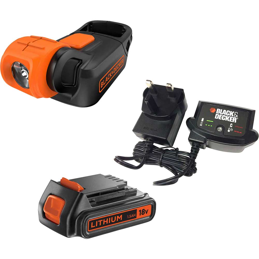 Image of Black and Decker BDCCF18 18v Cordless Flashlight 1 x 1.5ah Li-ion Charger No Case