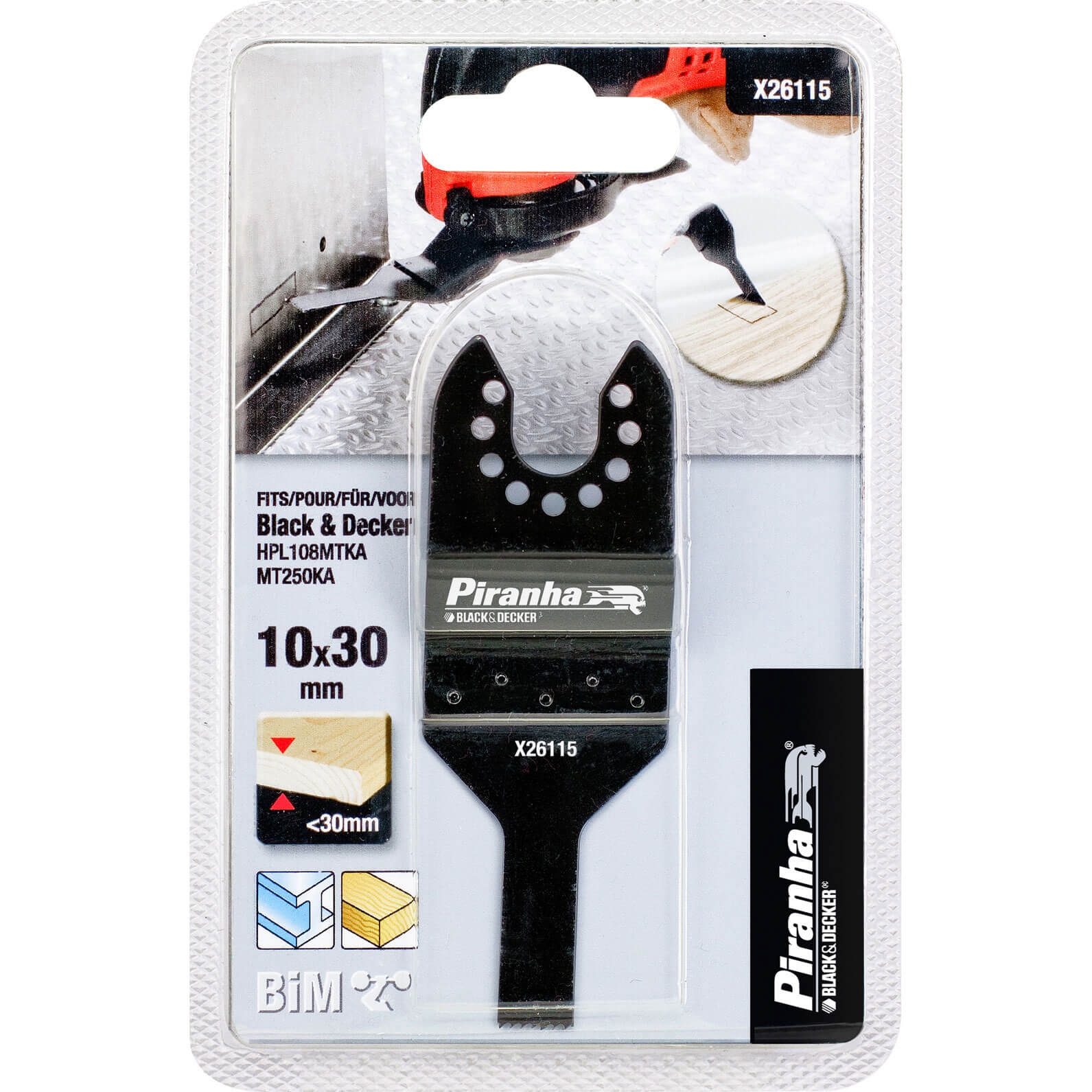 Image of Black and Decker X26115 Piranha Oscillating Multi Tool BiMetal / Wood Plunge Cut Saw Blade 10mm Pack of 1