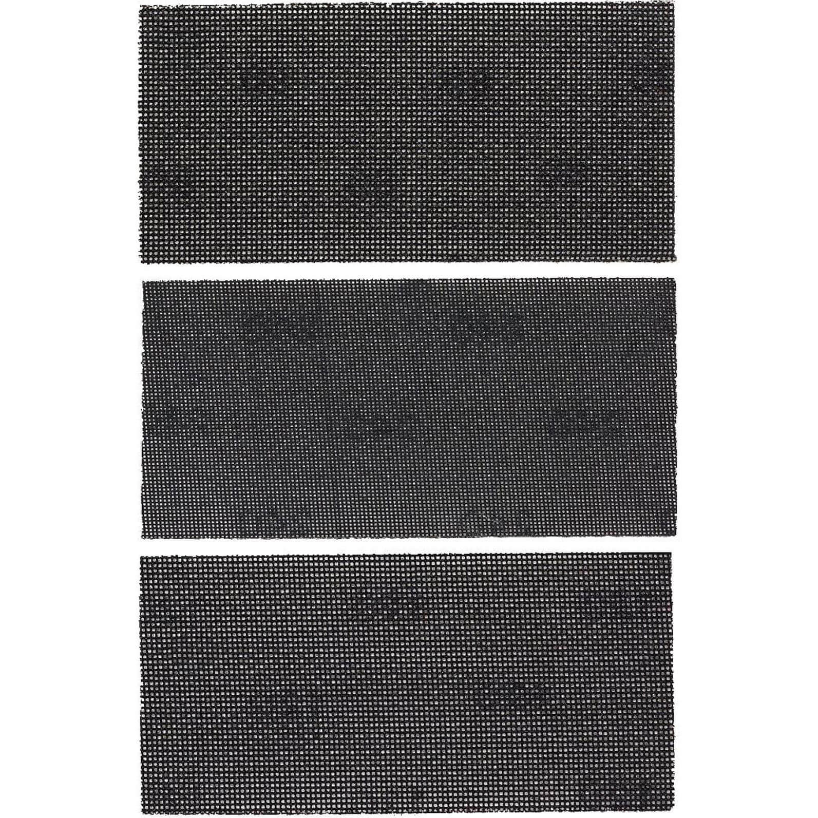 Image of Black and Decker Piranha Hi Tech Quick Fit Mesh 1/3 Sanding Sheets 93mm x 190mm Assorted Pack of 3