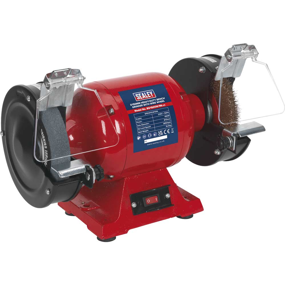 Sealey BG150XW 150mm Wire Wheel and Bench Grinder Heavy-Duty 240v