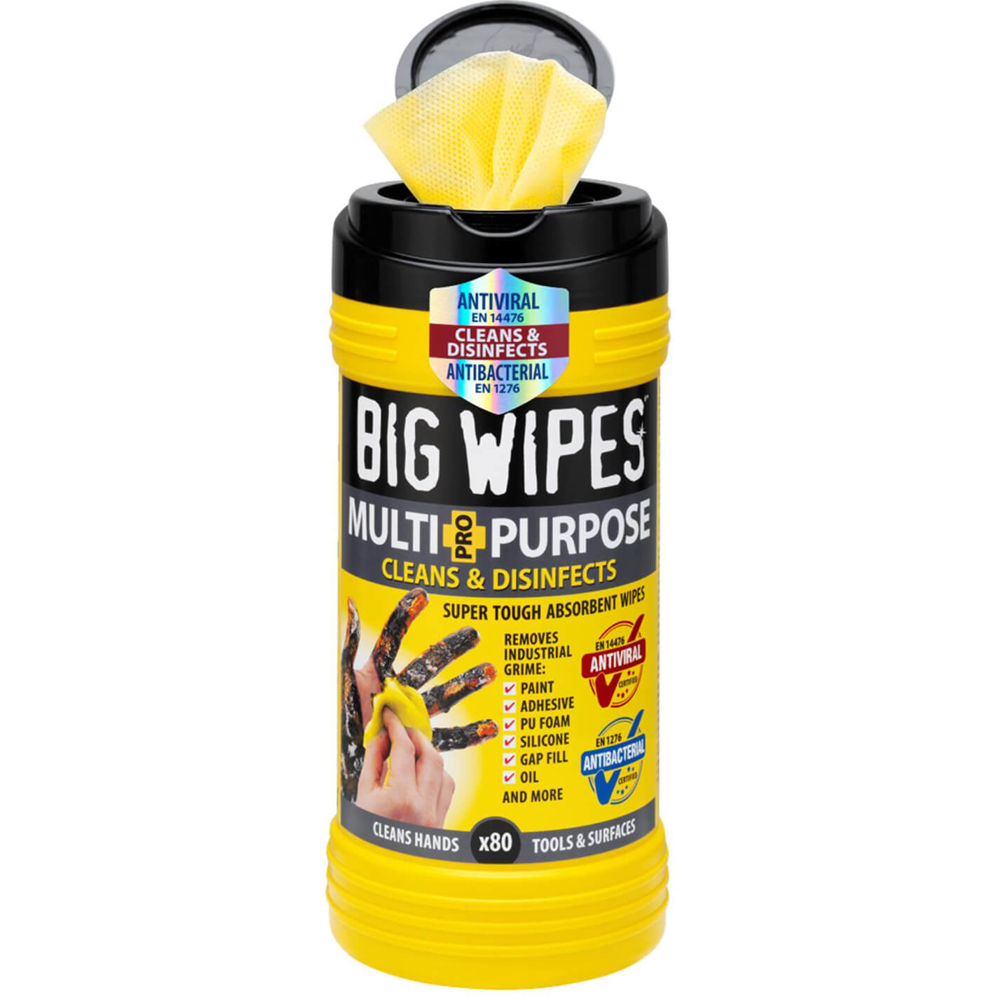 Image of Big Wipes Multi Purpose Hand Cleaning Wipes Pack of 80