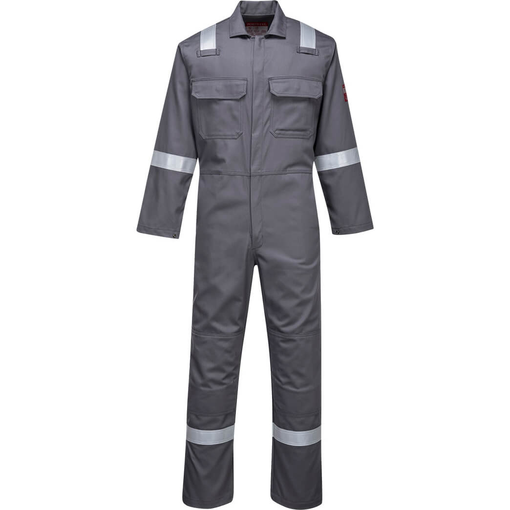 Image of Biz Weld Mens Iona Flame Resistant Coverall Grey M 32"