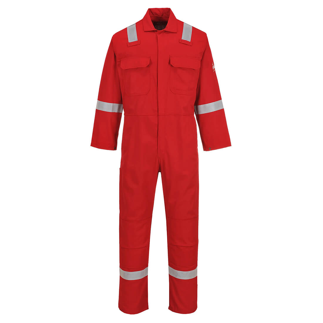 Image of Biz Weld Mens Iona Flame Resistant Coverall Red Medium 32"