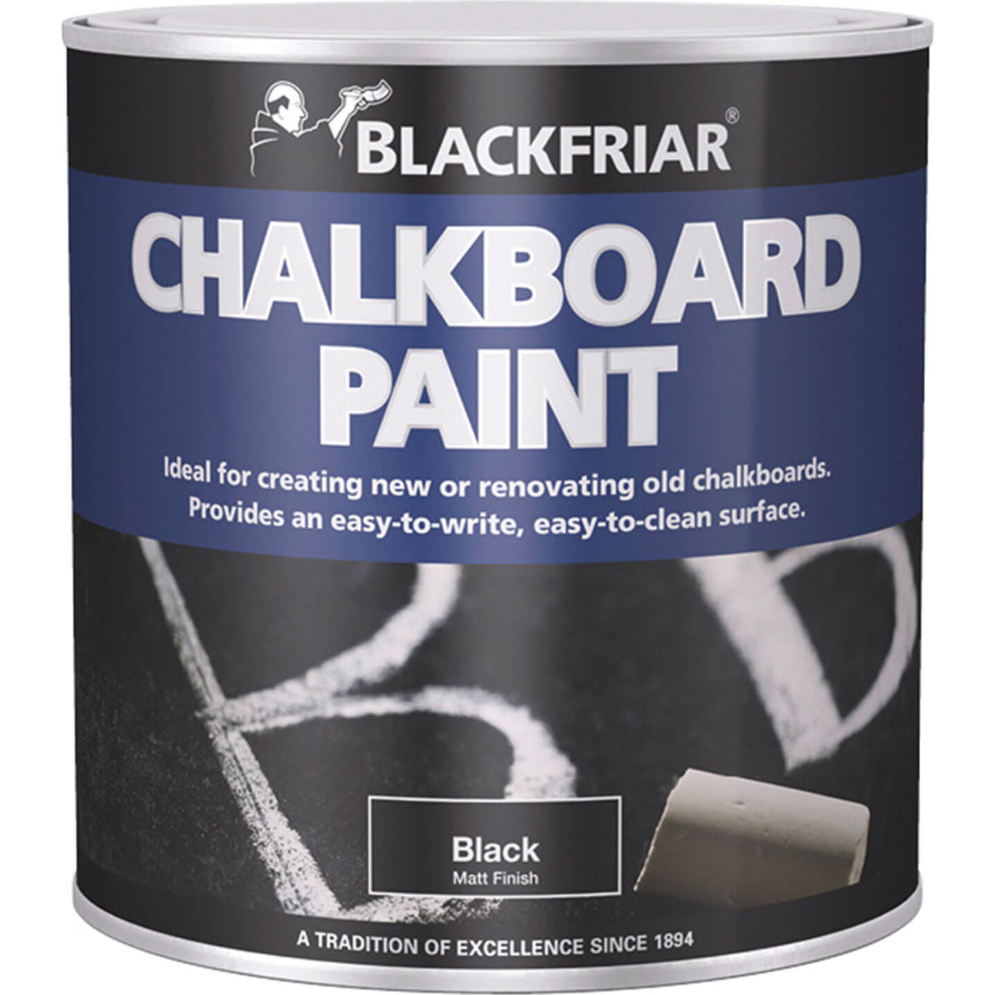 Image of Blackfriar Chalkboard Paint for Renovating or Creating Chalkboards Black 250ml