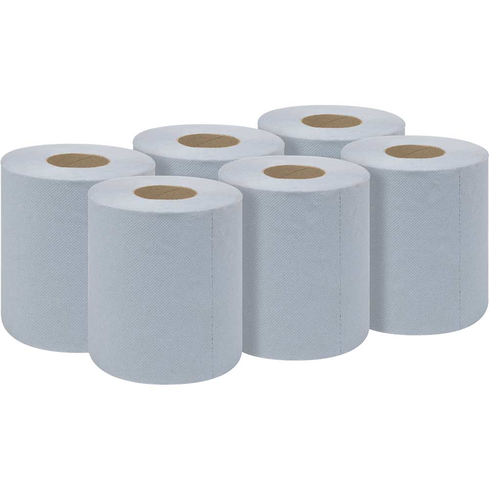 Sealey Blue 2 Ply Paper Wipes 60 metre Rolls Pack of 6