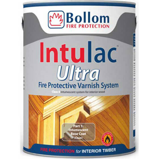 Bollom Intulac Ultra Base Coat Intumescent Fire Paint for Timber Clear 5l
