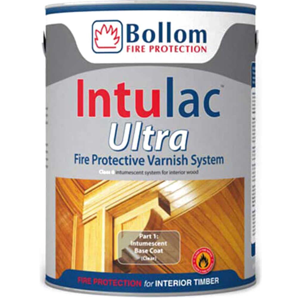 Bollom Intulac Ultra Base Coat Intumescent Fire Paint for Timber Clear 5l