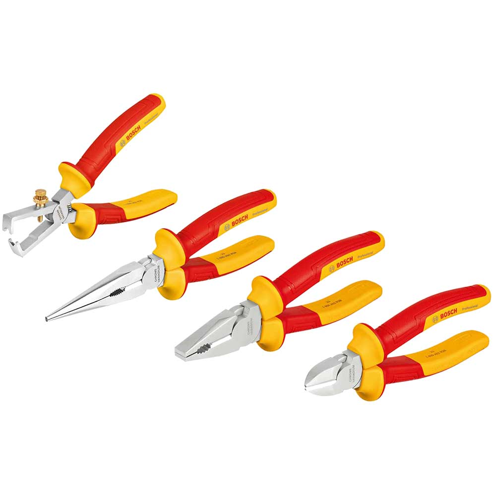 Bosch 4 Piece VDE Insulated Pliers Combo Set