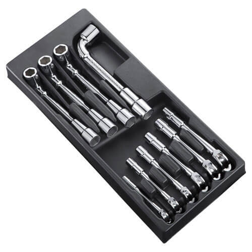 Image of Expert by Facom 10 Piece Angled Socket Spanner Set in Module Tray