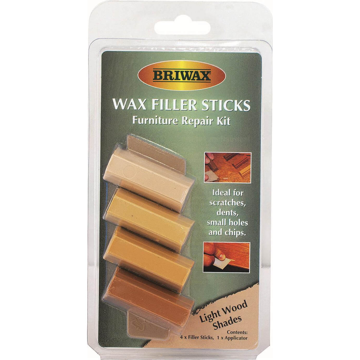 Image of Briwax Wax Filler Sticks Furniture Repair Kit Light